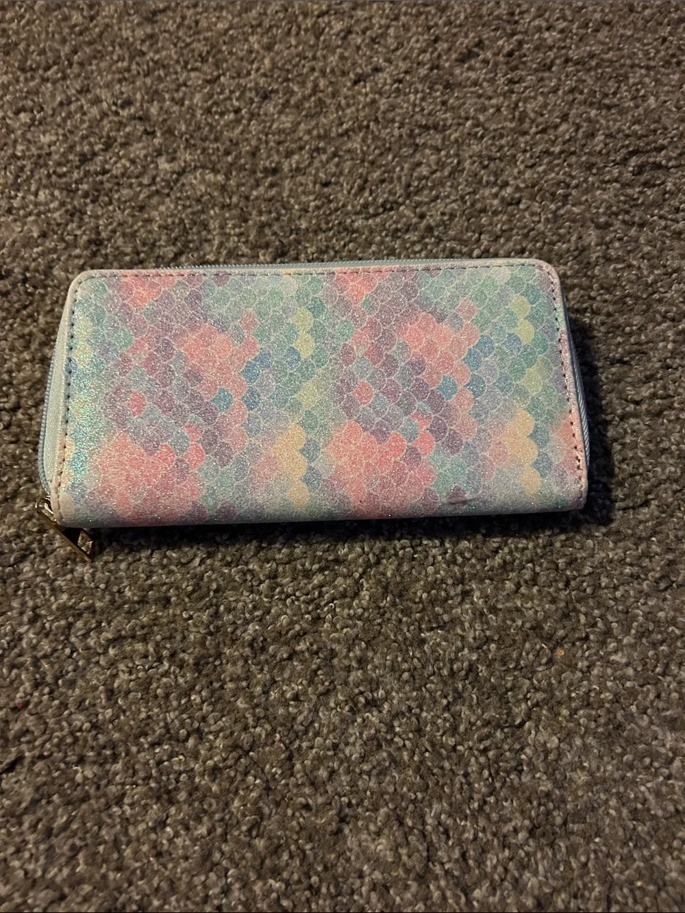 Iridescent Pastel Mermaid Scale Zip-Around Wallet
